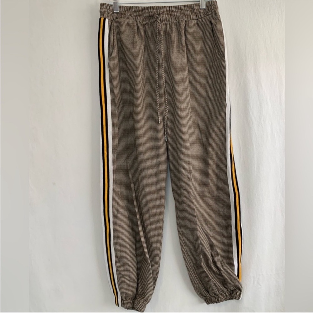 Wild Fable Women’s Brown Checkered Elastic Waist Ankle Pants Size L